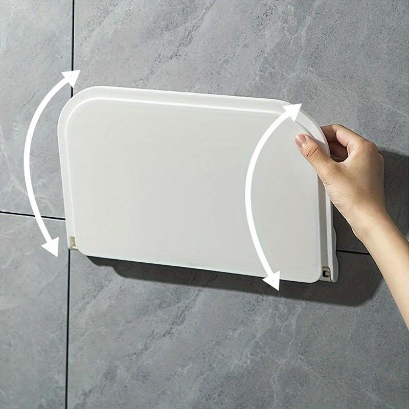 1 Piece Foldable Wall Rack, No-Drill Wall-Mounted Plastic Floating Rack, Household Bathroom, Hand Towel, Storage Rack