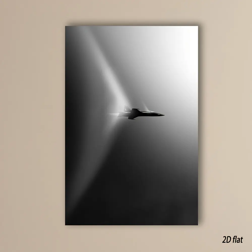 2D canvas wall art - 1 piece fighter jet painting - black and white military aircraft poster, minimalist aviation decor with stealth jet silhouette, suitable for home, office, cafe, bedroom, kitchen or classroom - an ideal gift for pilots