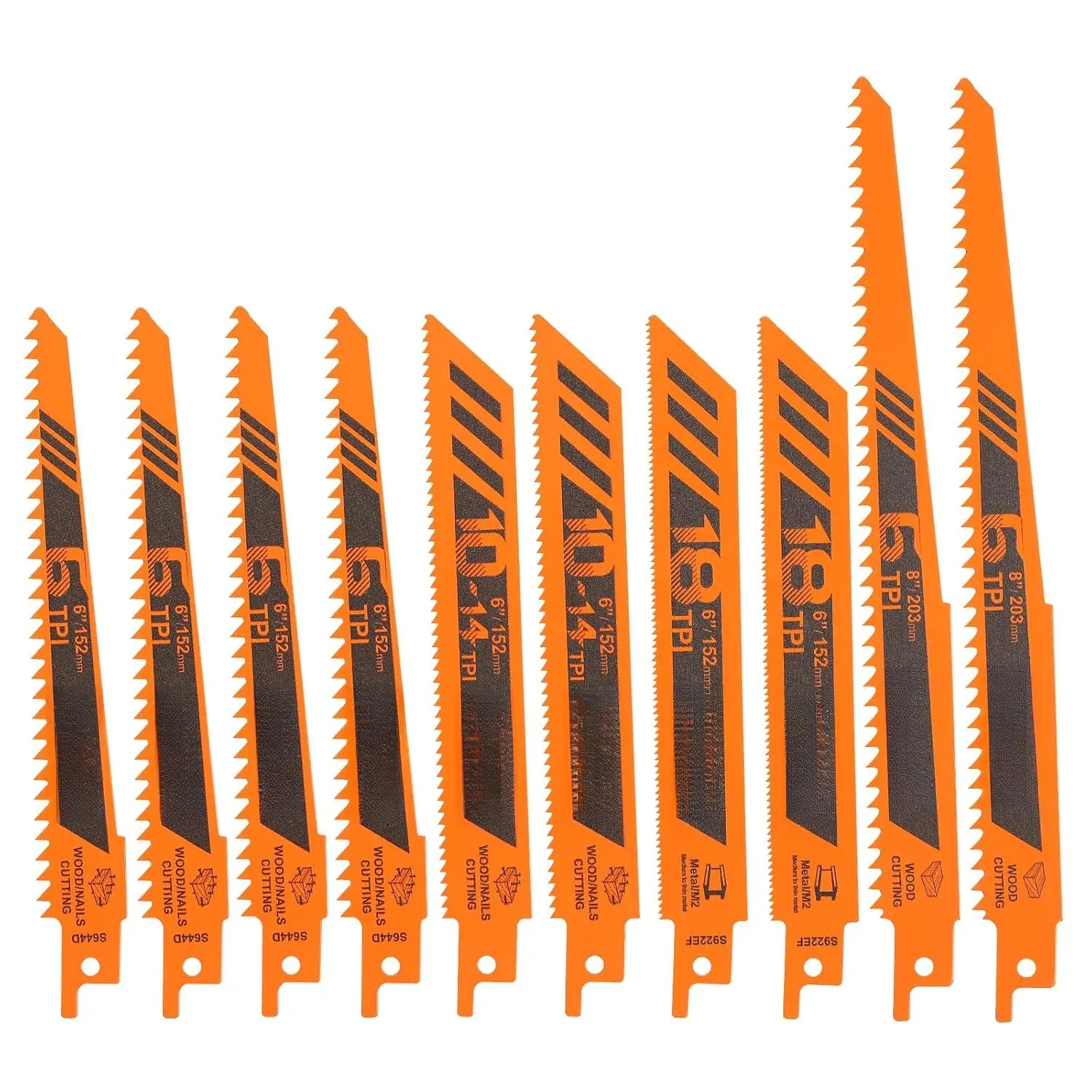 10- Reciprocating  , 6 & 8 Inch  & Metal  | High Carbon Steel  Sawzall  for Tree Pruning, , Metal & Pipe ,  for Garden Work and Repairs