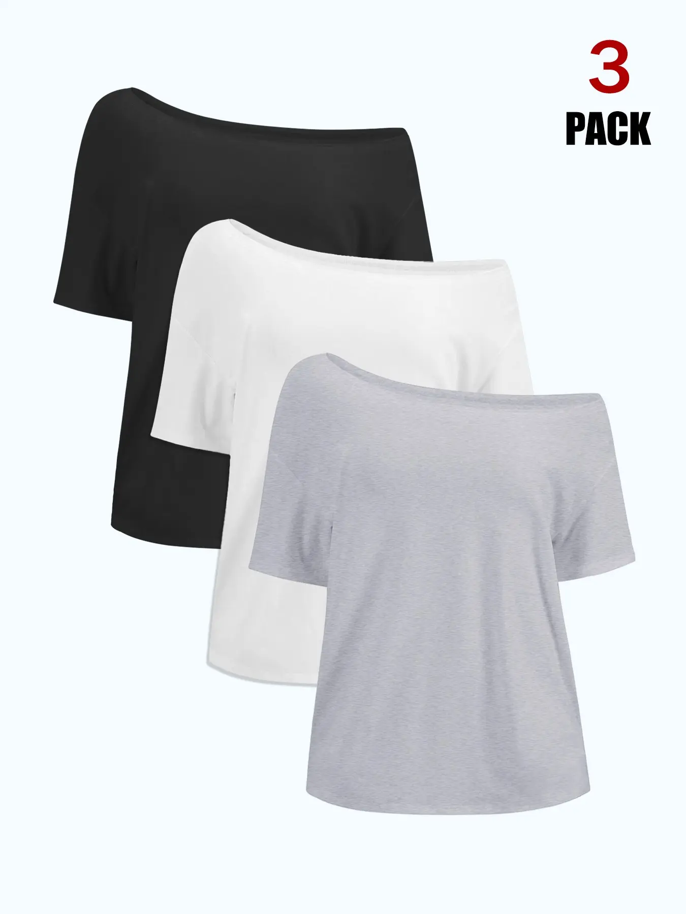 2026 New Arrival Women's Off Shoulder T-Shirt, Asymmetric Neckline One Shoulder Short Sleeve Oversized, Loose Fit Tee, Flowy knit, Dolman short sleeve, Ultra Soft Breathable Casual Top for Going out, Vacation and Weekend Outings All Season