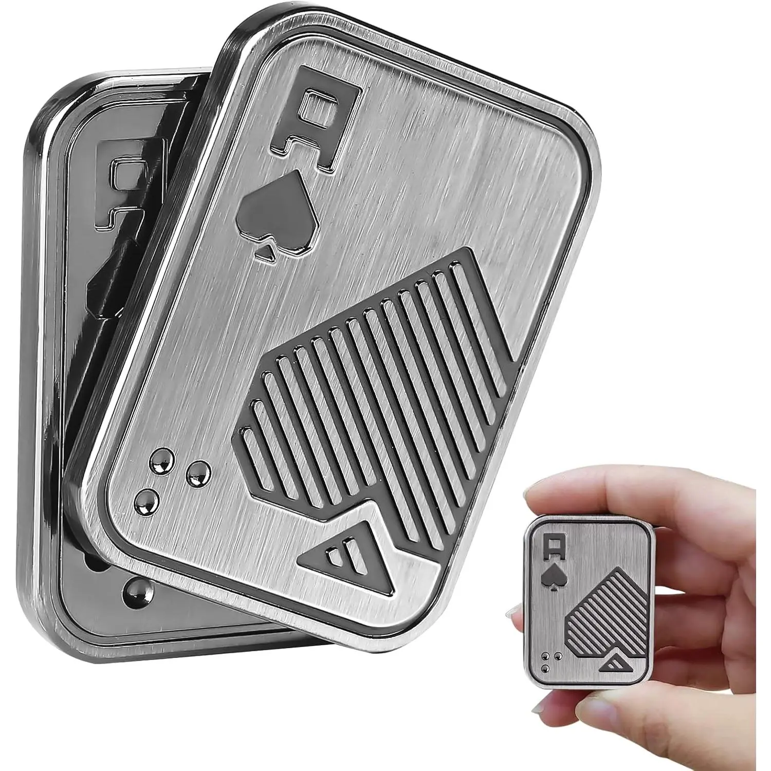 Fidget Toys Adults, EDC Metal Fidget Slider for Teens, Magnetic Poker Push Card, Adult Fidget Toy for Anxiety ADHD, Cool Office Gadgets for Men Dad, Stress Relief Clicker Gifts for Adults & Teen Boysfidget toys