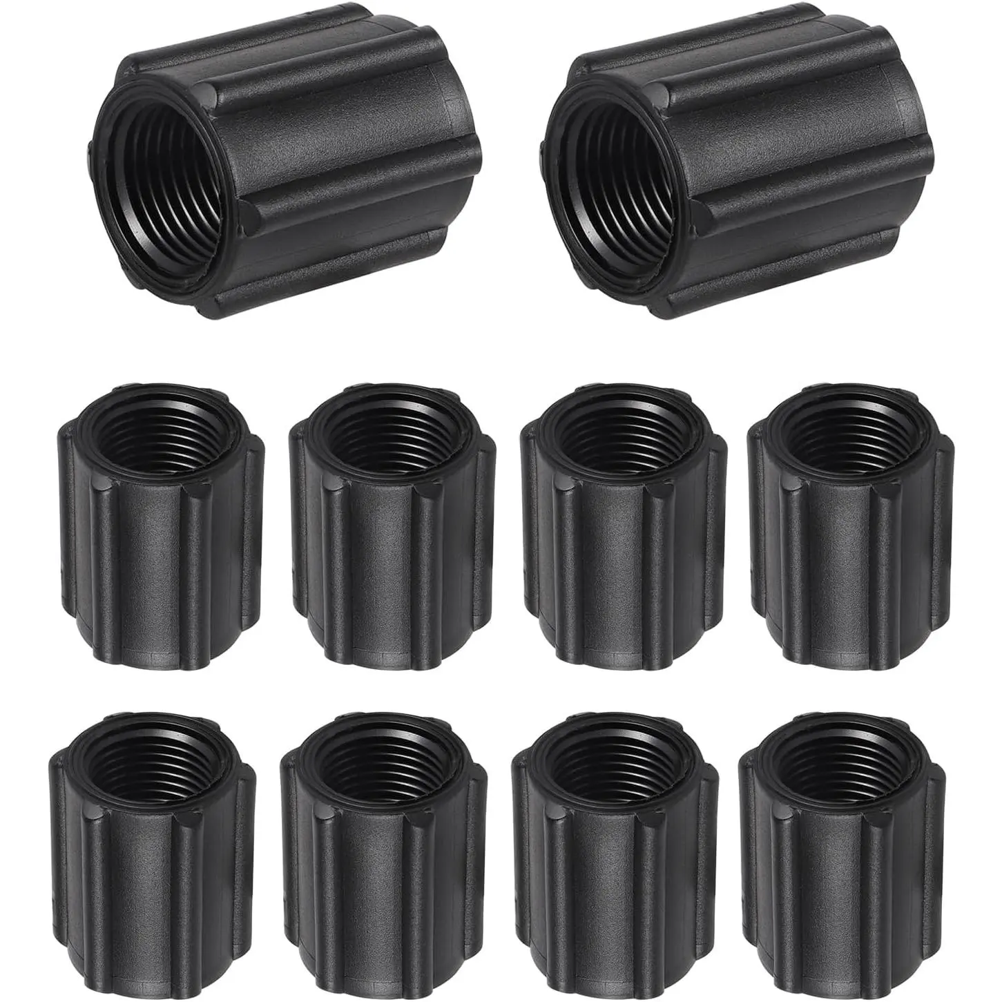 10 count 1/2 Inch Double Female Thread Coupling Sprinkler Pipe Fitting Threaded Fitting NPT Coupling for Garden Lawn Irrigation System (1/2 Inch Double Female Thread)