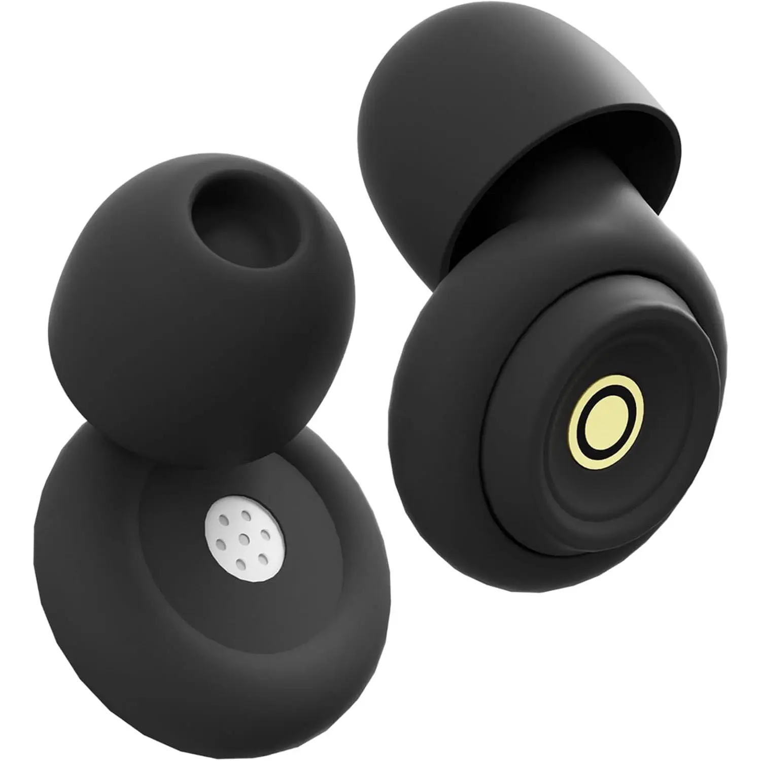 Noise Cancelling Ear Plugs for Sleeping, Concerts, Travel, Focus & Work - Reusable Soft Silicone Earplugs with 33-45dB Hearing Protection, 9 Ear Tips & Case (Black)