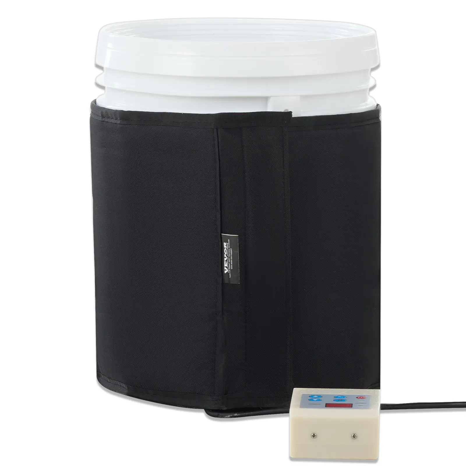VEVOR Metal Drum Heater, 250 Watt, Pail Heating Band for 5 Gallon Barrel, 0-145 Adjustable with Independent Thermostat, Waterproof Oxford Fabric High Efficiency Grease Keg Heater, FCC Listed