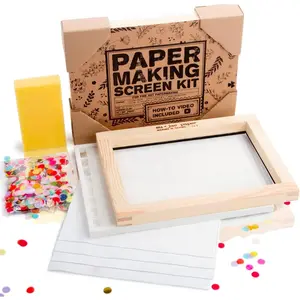 A5 Waterproof Paper Making Kit, Modern Art Craft Kit for Adults & Kids with Easy-to-Follow Video Instructions