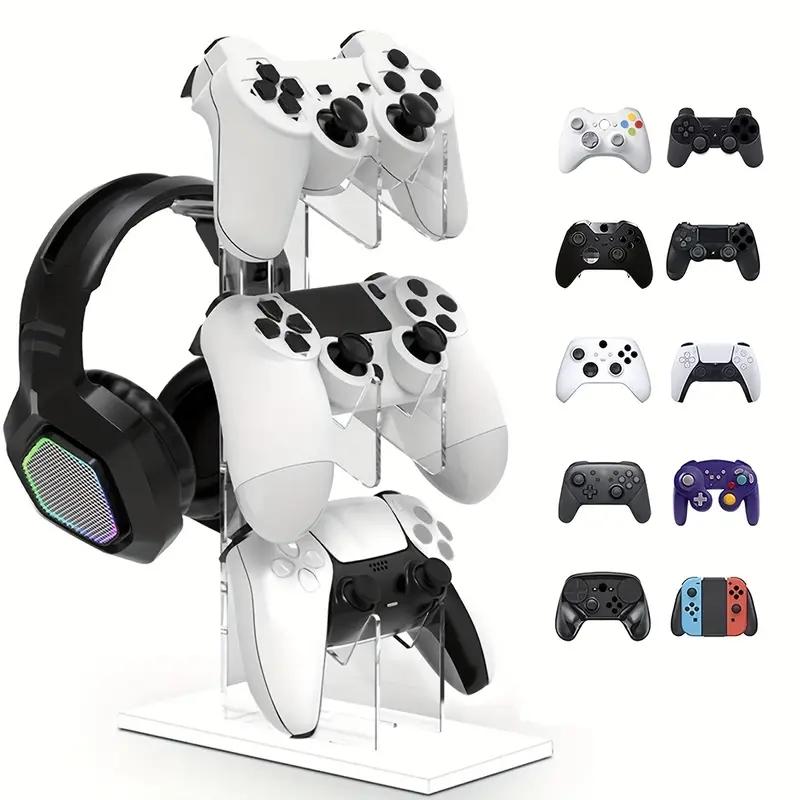 3-layer Game Controller Stand & Headphone Stand, Storage Stand For PS5 S4 Controller, Controller Holder Headset Stand Gaming Accessories, Headphone Hanger