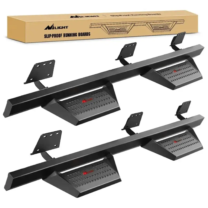 Nilight 2019 2020 2021 2022 2023 Dodge Ram 1500 4 Door Crew Cab Running Boards 4 Inch Drop Side Steps Bolt-on Off-Road Black Powder Coated Nerf Bars Running Boards
