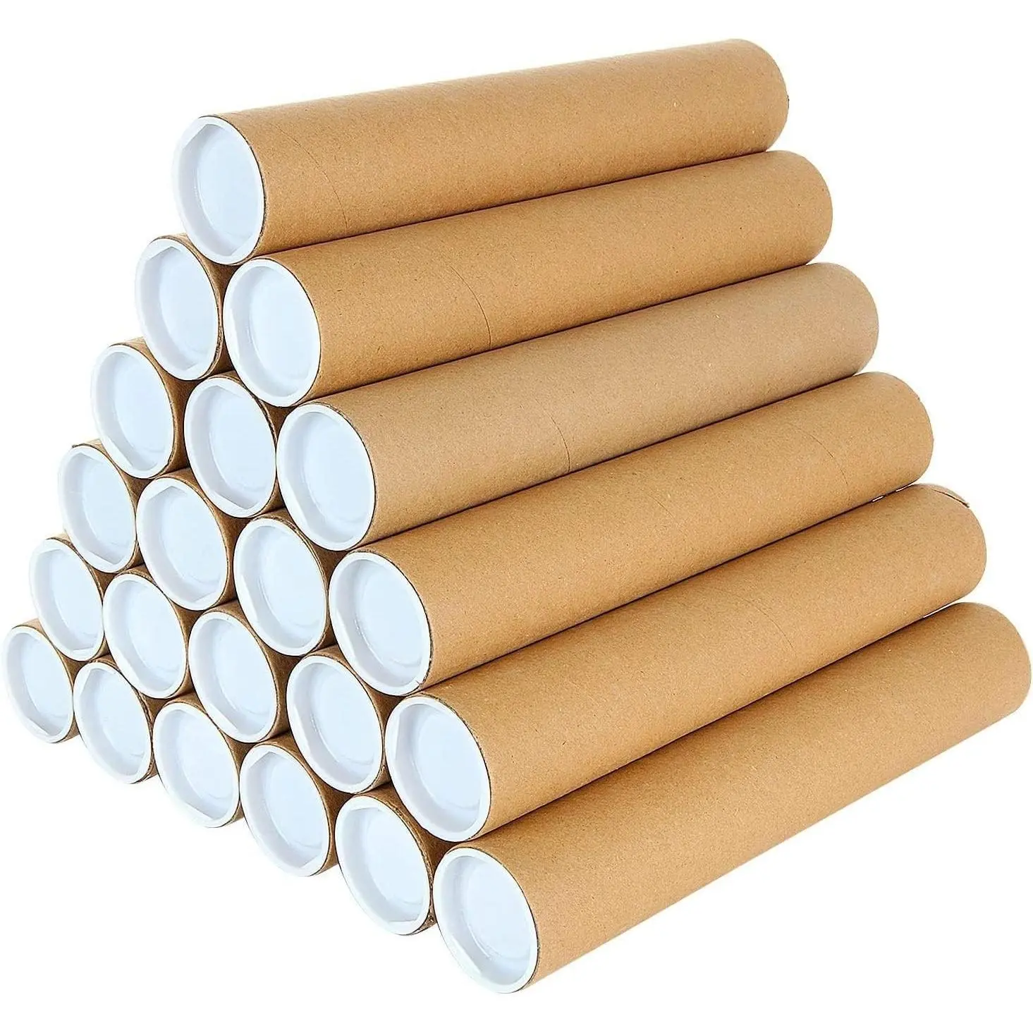 20-Pack Mailing Tubes 12x2 inch Long Cardboard Poster Tubes, Shipping Tubes, Kraft Paper Poster PaperTube for Shipping, Transporting, Storage