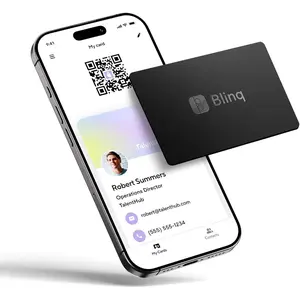 Digital Business Card - NFC Card - Instant Share via Tap - Compatible with iPhone & Android (Black)