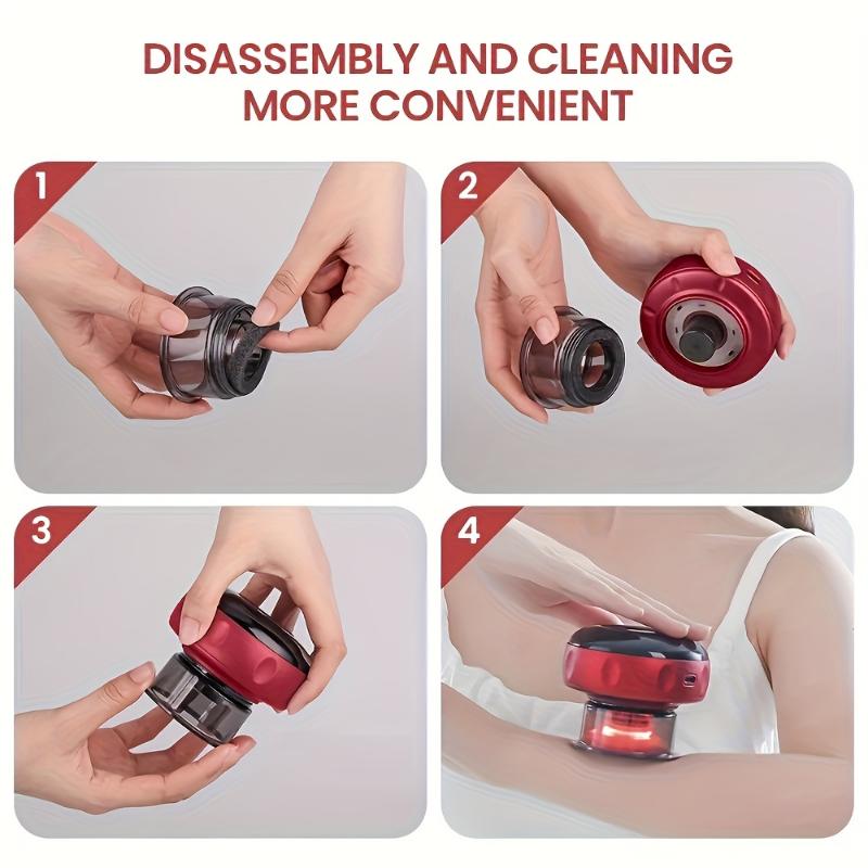 USB Charging Electric Cupping Machine Sand Scraper, 12 Levels of Temperature And Suction Smart Vacuum for Neck, Shoulder And Back, Suction Cup. Suitable for Home Use And Self-care.