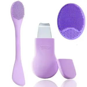 3PCS Facial Cleansing Tool Kit with Silicone Exfoliating Brush & Face Scraper, Effective for Blackhead Removal and Deep Pore Cleansing, Suitable for Men & Women