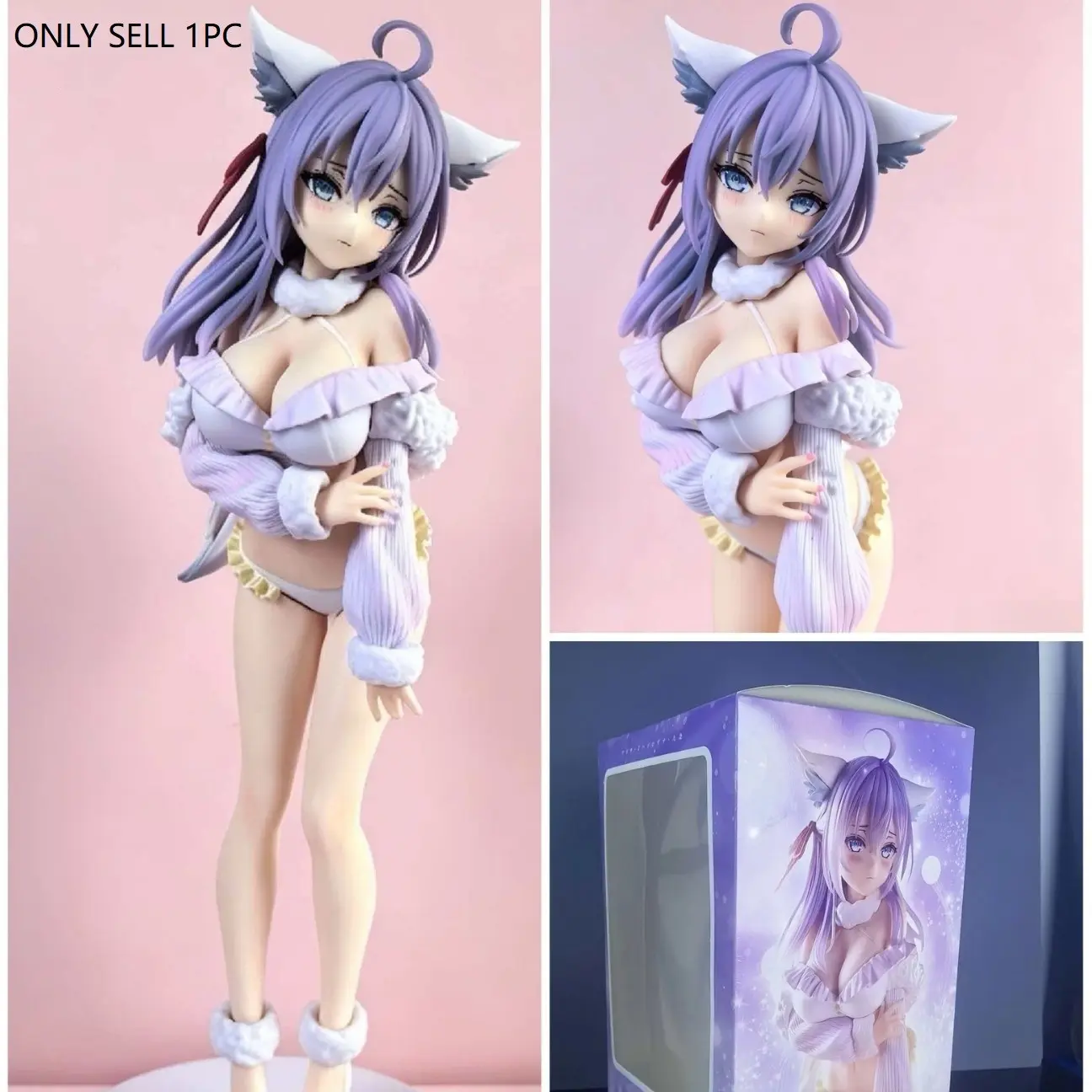 Dx Fox Girl Ellie Standing Anime Figure Model, Gk Handmade Statue, Cute Girls Collectible Gift, Secondary Dimension Decorative Item, Cute Kawaii Figure