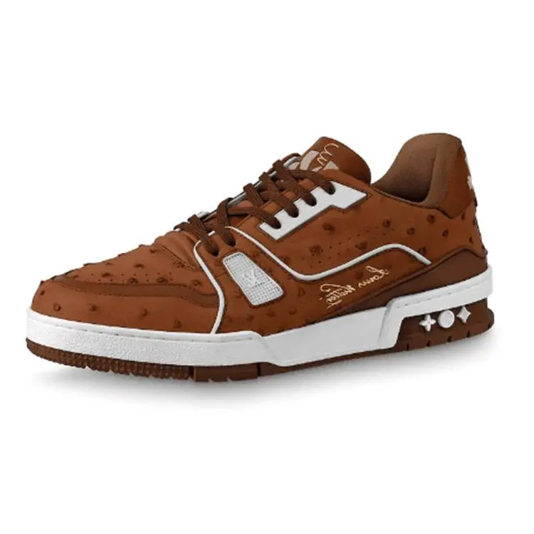 Louis Vuitton Trainer Fashion Sneakers Unisex Chocolate Brown Verifiable, with credentials and supporting global authentication