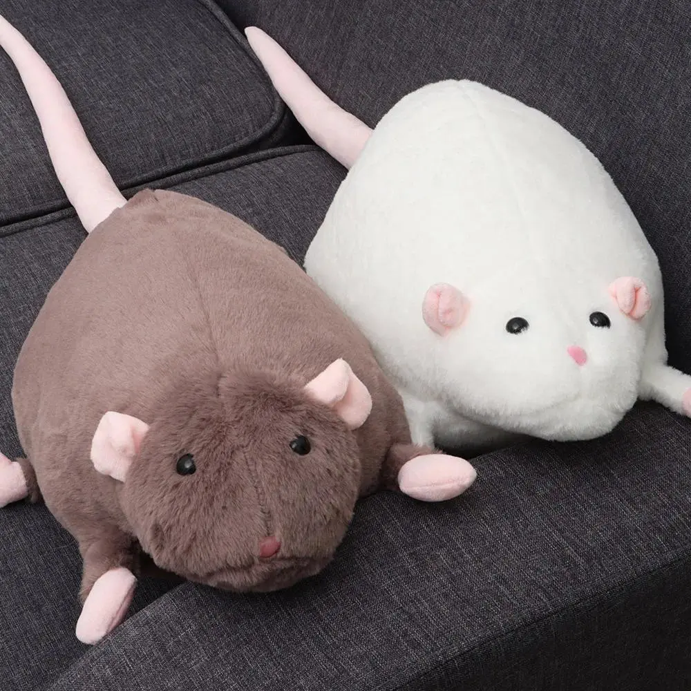 Cute Mouse Doll Plush Oversized Flower Branch Rat Doll Cartoon Soft Animal Figure Kids Gift Birthday