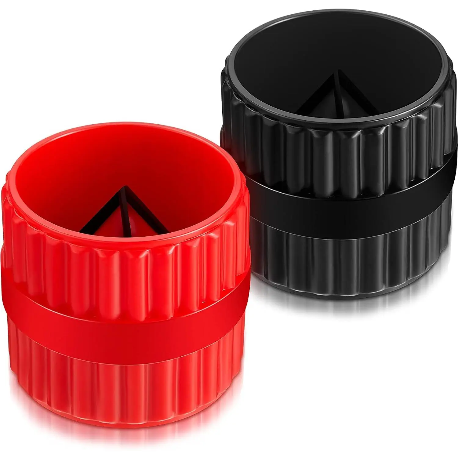 2 count Inner-Outer Reamer Pipe and Tube Deburring Reamer Tubing Chamfer Tool for PVC PPR Copper Brass  Pipes (Red, Black)