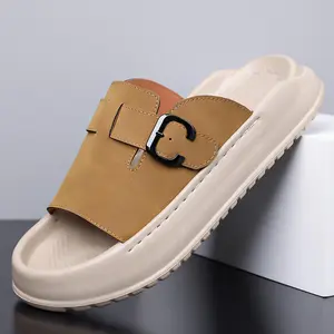 BDHJYDB 2026 New Thick-Soled Slippers Men'S Summer Half-Toe Slippers Beach Casual Slippers, Meeting 11 Festival Use, Comfortable Insole Design, Suitable for Waterside Activities And Daily Wear