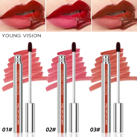 YOUNG VISION Lip Liner Set, 3-Piece Peel-Off Lipstick, New Formula Upgrade, Matte Finish, Long-Lasting, Non-Fading, Perfect for Daily Use, Lip Liner Kit
