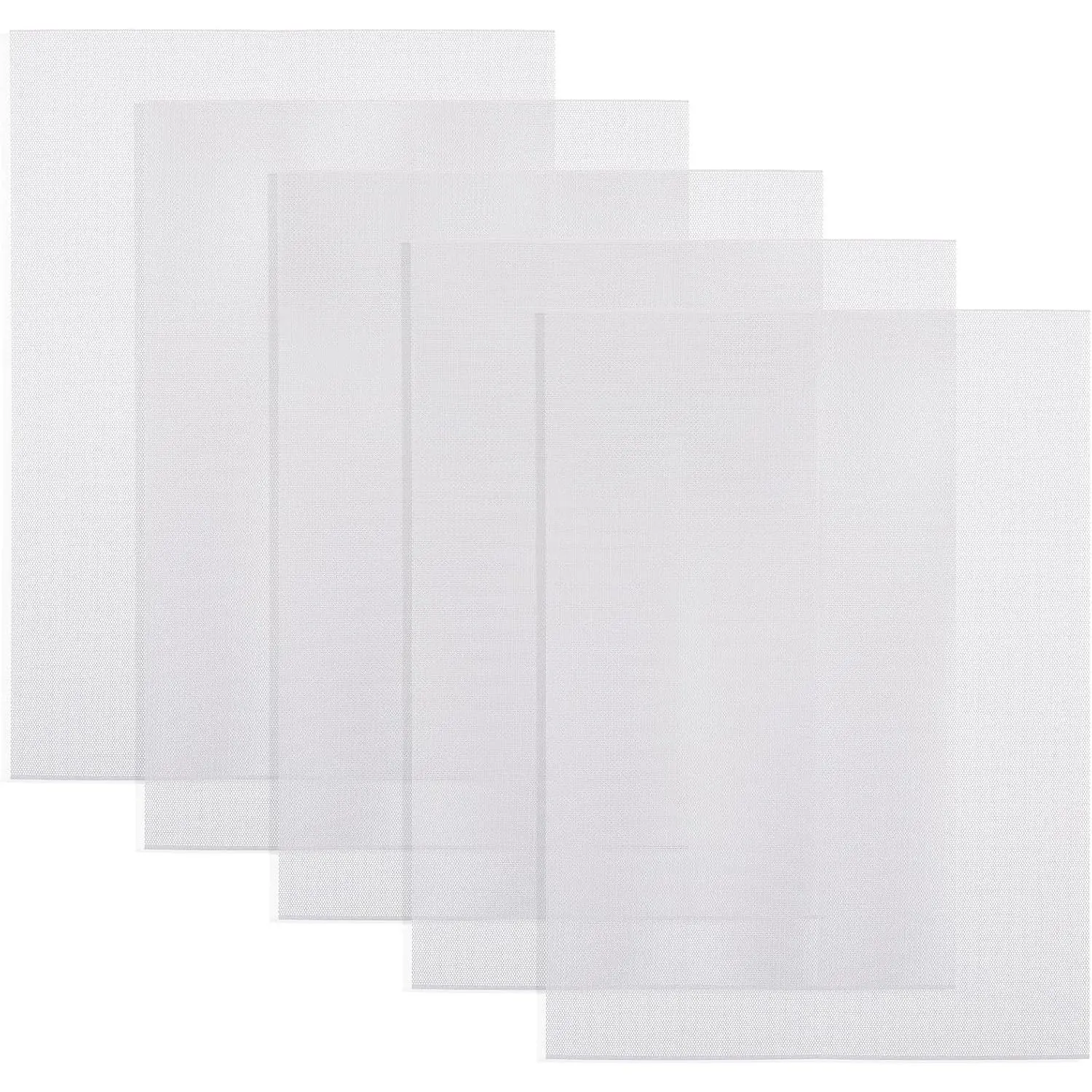 5 Sheets 0.5mm White Buckram Fursuit Eye Mesh, 11.8in x 7.87in Waterproof Printable PVC Eye Mesh for Mask, Cosplay Props, Fursuits and Handicrafts Making
