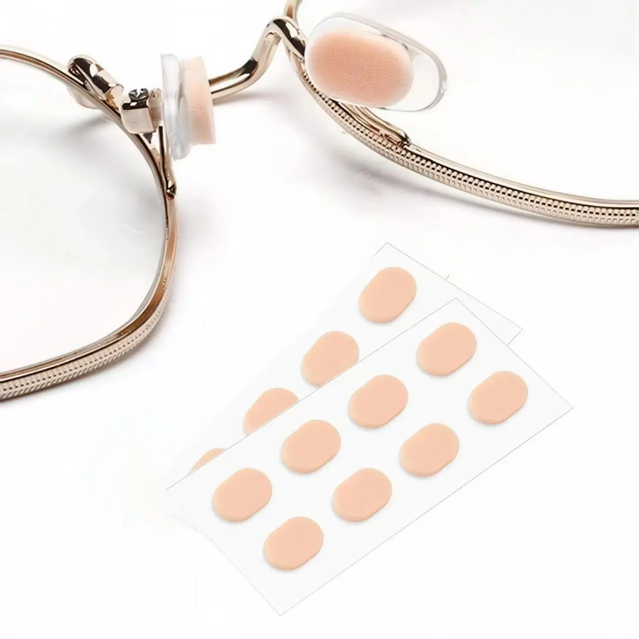 Nose Pads Soft Foam Adhesive Anti-Slip Silicone Eyeglass Nose Pads Stick On for Glasses Eyeglasses Sunglasses 8 Pairs, 1.0mm, Skin Color
