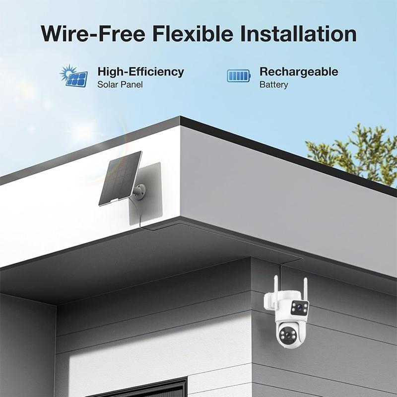 WiFi Solar-Powered Dual-Lens Camera for Mobile Remote Outdoor Night Vision HD Without Electricity