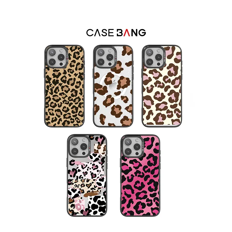 MagSafe case, Leopard Series ImagiSnap, interchangeable back cover, military-grade drop protection, compatible with iPhone 13/17 and Samsung Galaxy S24/S26 Ultra, CASEBANG