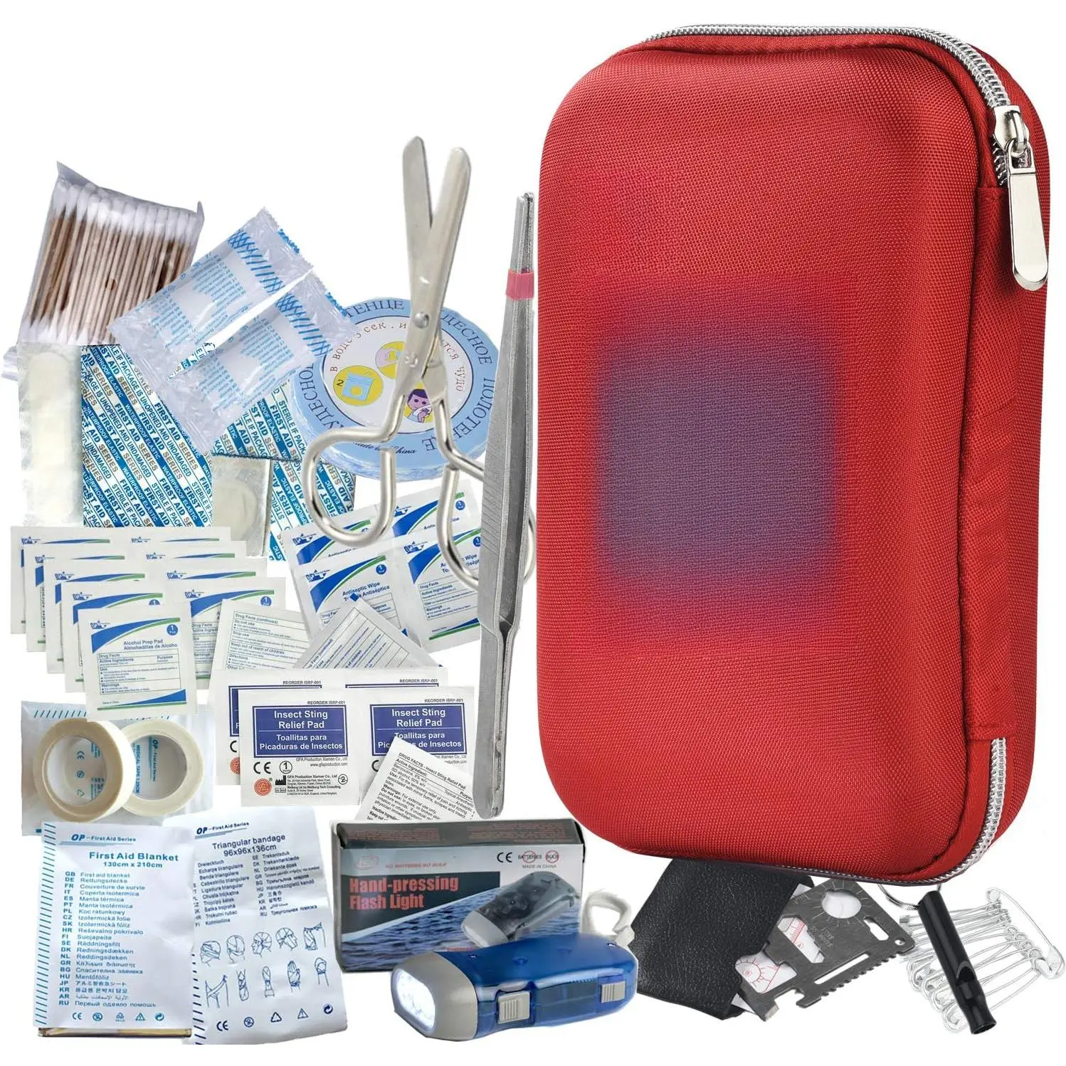 163-Piece Waterproof IFAK Molle System First Aid Kit, Portable All Ages Medical Emergency Bag & Box, Essential Injury Supplies for Camping, Home, No Warning Applicable, Travel