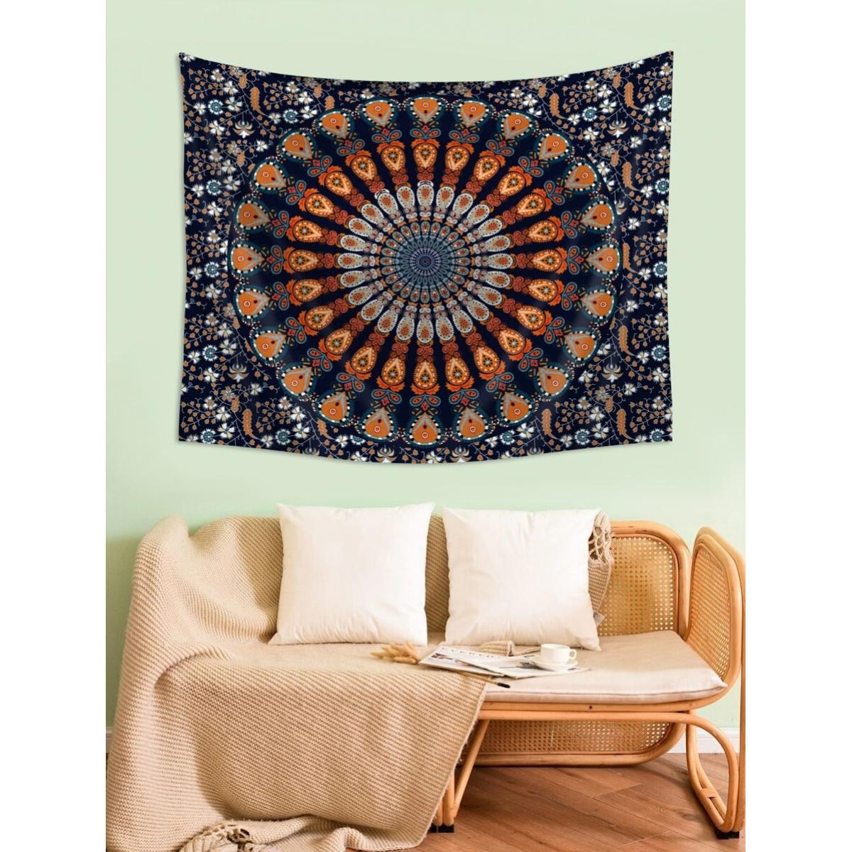 1pc Mandala Bohemian Printed Tapestry, Modern Design Polyester Fiber Square Decorative Tapestry, Suitable For Living Room Bedroom Decor, Flag For Room, Room Decor, Tapestry, Wall Decor, Wall Art ,Room Stuffs, Flags For Room, Home Decor, Wall Tapestry