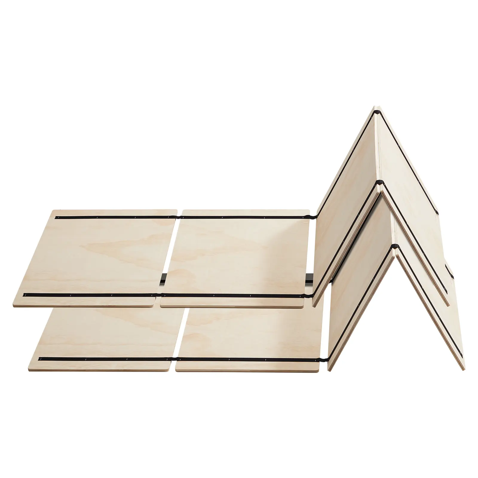 Full Size Bunkie Board, Foldable Bed Board Slats with Connection, Sturdy Connecting Straps, Support Under Mattress Boards, 0.4 in Foldable Bed Board Slats with Connection