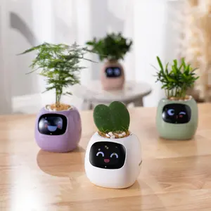 Cubidupi PlantsIO Ivy Smart Flowerpots, Endless Fun Over 49 Rich Expressions, 7 Smart Sensors, And AI Chips Make Raising Plants Easy And Fun Smart Flowerpots, with Artificial Intelligence, Time Temperature Display, And Numerous Expressive A