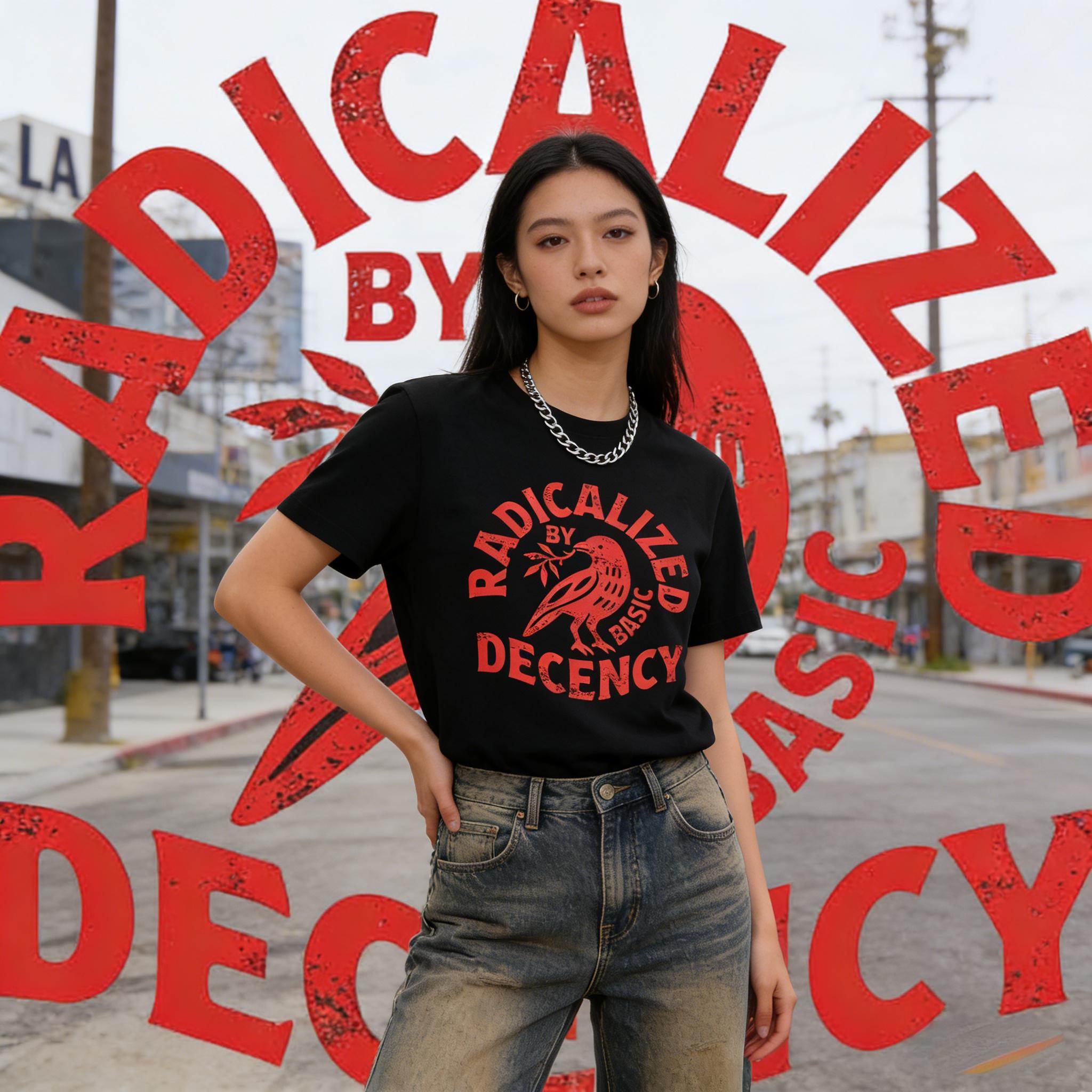 Vintage Radicalized By Basic Decency Unisex T-shirt, Political Protest T-shirt, Feminist Activist Gift, Liberal Clothing, Social Justice Gift