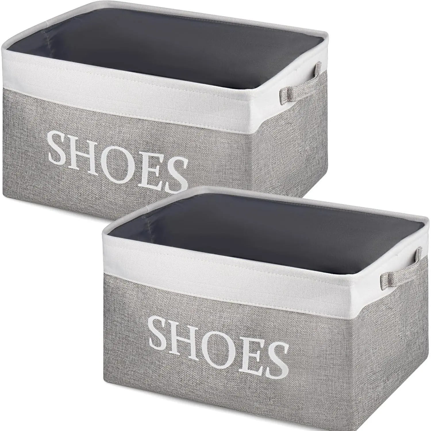 CIEOVO 2 Pack Storage Basket for Shoe Organizer Flodable Space-Saving Storage Bin Decorative Basket Shoe Storage Bin Organizer for Hallway Entryway Home Decor Living Room