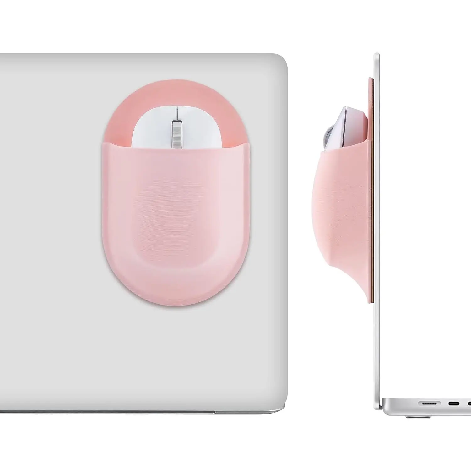 Synthetic Mouse Holder Single Pouch - Adhesive-Free Computer Accessory Compatible with iPad, MacBook, Computer Accessories