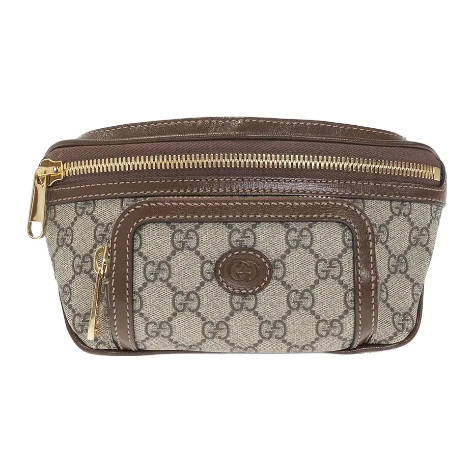 Gucci GG Retro Canvas and Leather Chest Bag for Men and Women, Vintage Style in Ebony and Brown