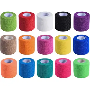 15 Pack 2 Inch x 5 Yards Self Adhesive Bandage Breathable Cohesive Bandage Wrap Rolls Elastic Self-Adherent Tape for Stretch Athletic, Sports, Wrist, Ankle,summerwins