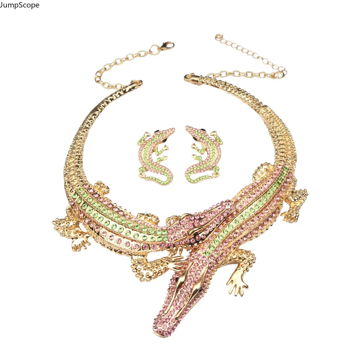 Edgy Snake Jewelry Set for Women, Funky Retro Steel Necklace and Earrings, Bold Statement Piece for Parties, Party