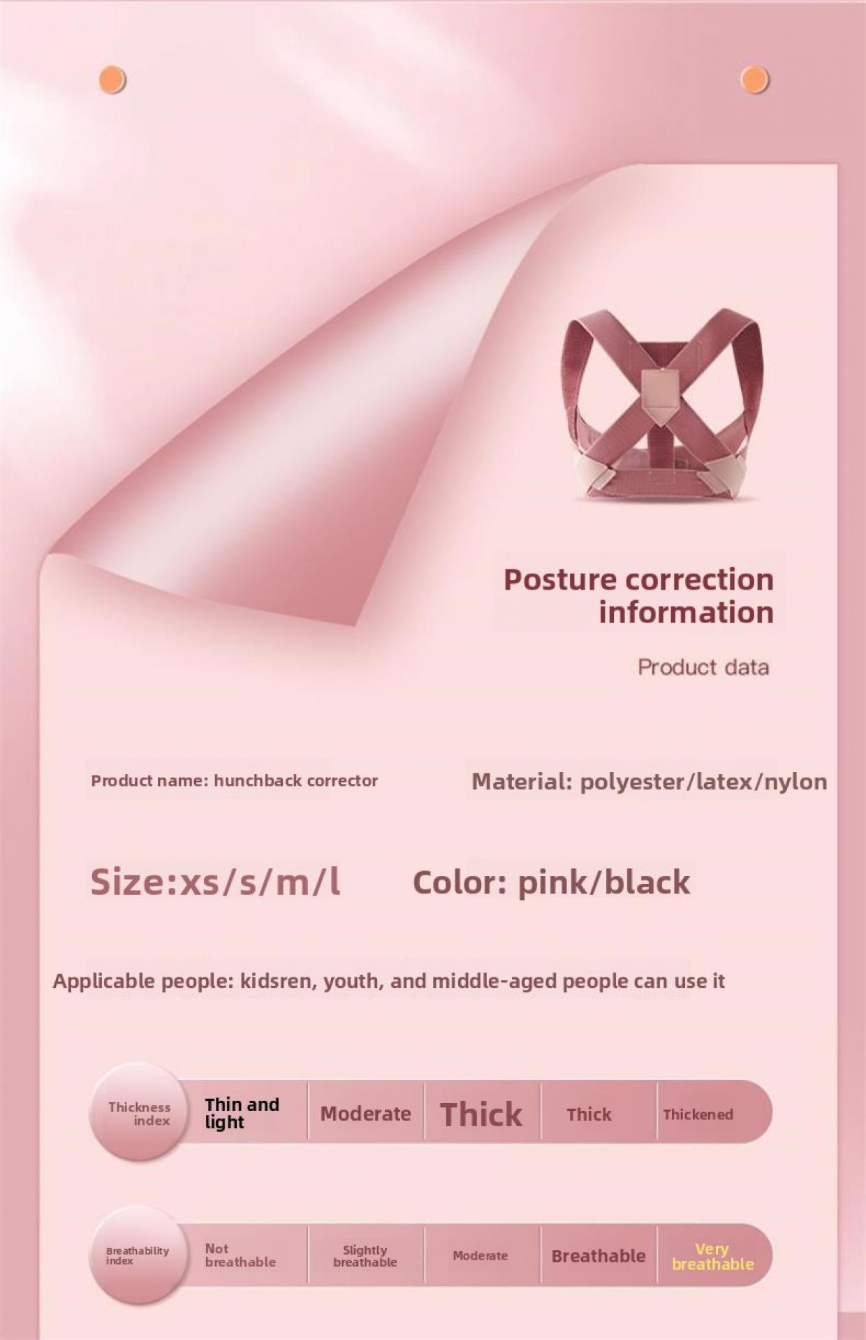 Anti-Hunchback Correction Belt for Adult Women, Invisible Posture Corrector, Corrects Body Posture, Opens Shoulders, Beautifies Back, Straightens Waist, Anti-Hunchback Device