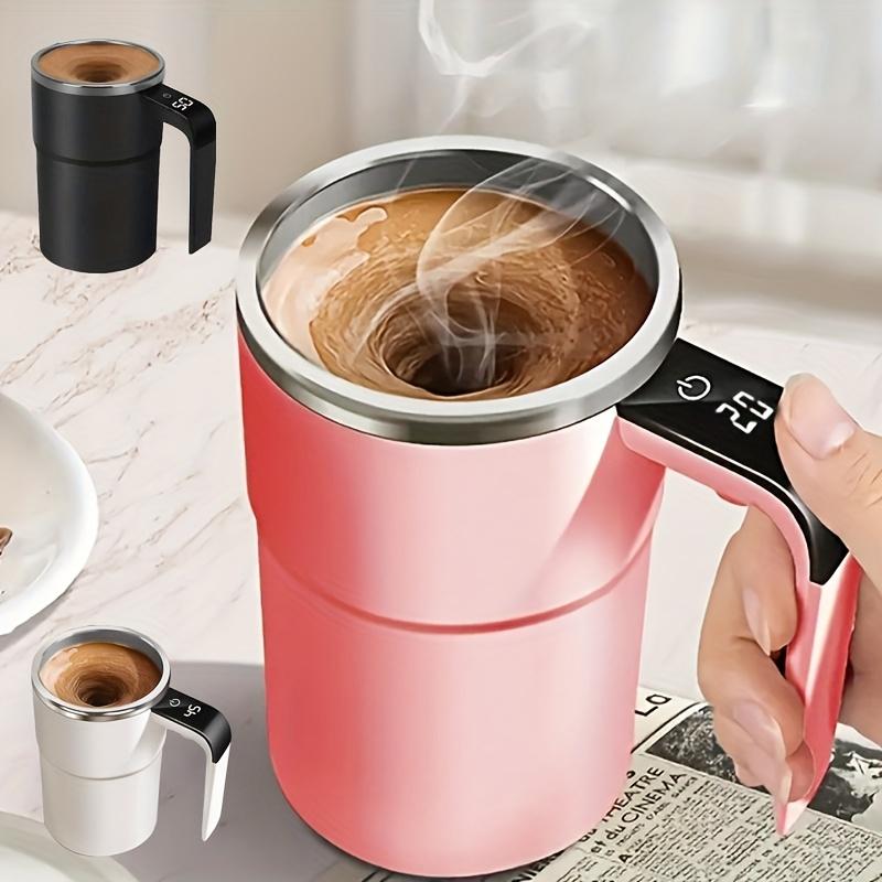 Temperature Display Automatic Stirring Cup Self-Stirring Coffee Mug with Temperature Display Function Travel Water Cup for Mixing Milk Chocolate Mocha Coffee Protein Powder Couple's Cup