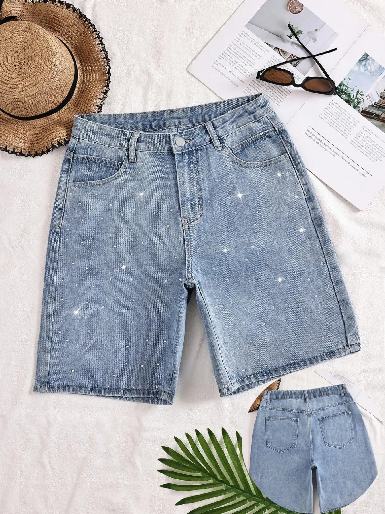 Women's Casual Wide Leg Denim Jeans Mid-Length Pants, Comfortable Daily Wear, Trendy Fashion for All Seasons, Perfect for Everyday