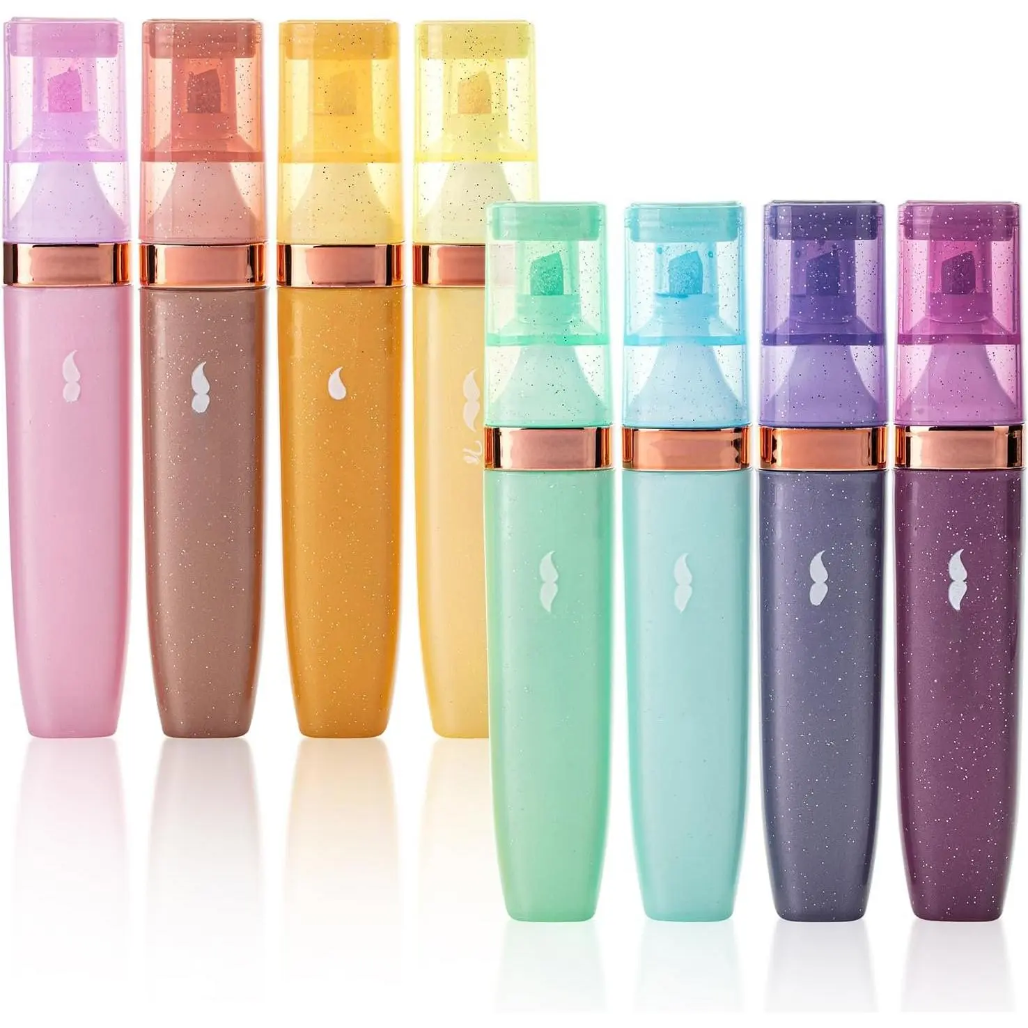 - Glitter Highlighters, 8 Pack, Pastel & Metallic Colors | Chisel Tip Glitter Highlighter Markers for Journaling, Notes, Planners & Creative Highlighting