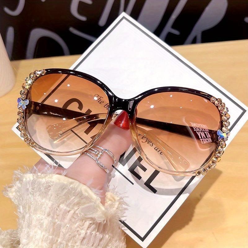 2026 New Arrival 3-Piece Women’s Half-Frame Glasses – Purple Gradient Lenses Rhinestone Decor for Party & Daily Wear, TikTokShopBlackFriday Christmas 2026 Upgrade Version 3-Pack Women’s Rhines