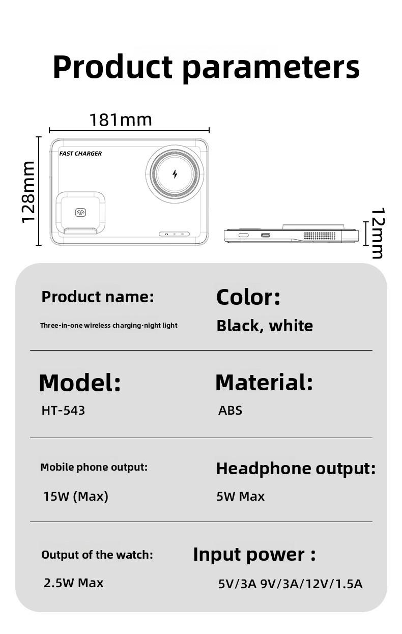 New foldable magnetic three-in-one wireless fast charger suitable for Apple phone stand wireless charging