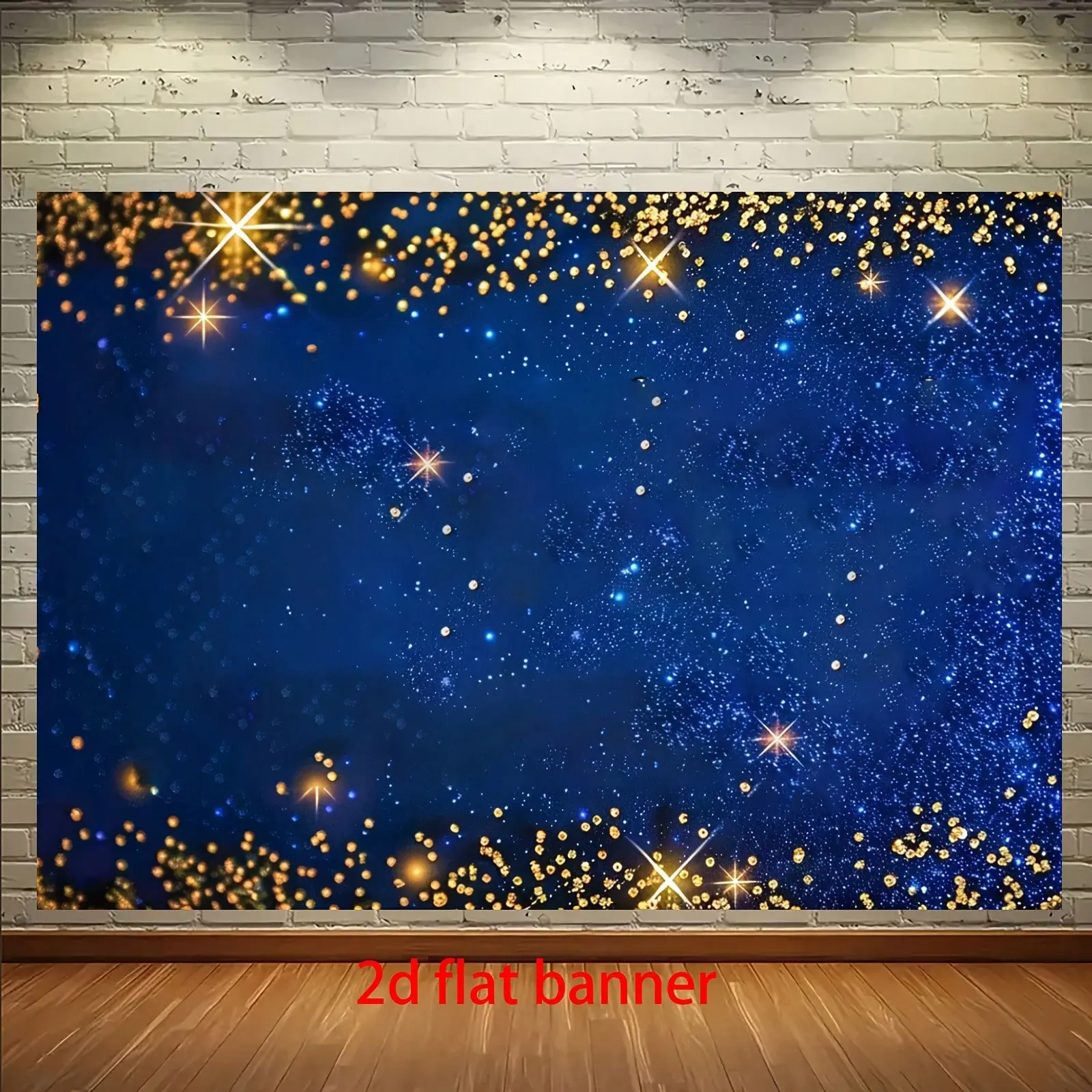 Premium Polyester Royal Blue and Gold Starry Sky Party Backdrop - Lightweight Multicolor Home Decor Tapestry, Hanging Artwork, Gift for Birthday Wedding Christmas Events, Photo Booth Background