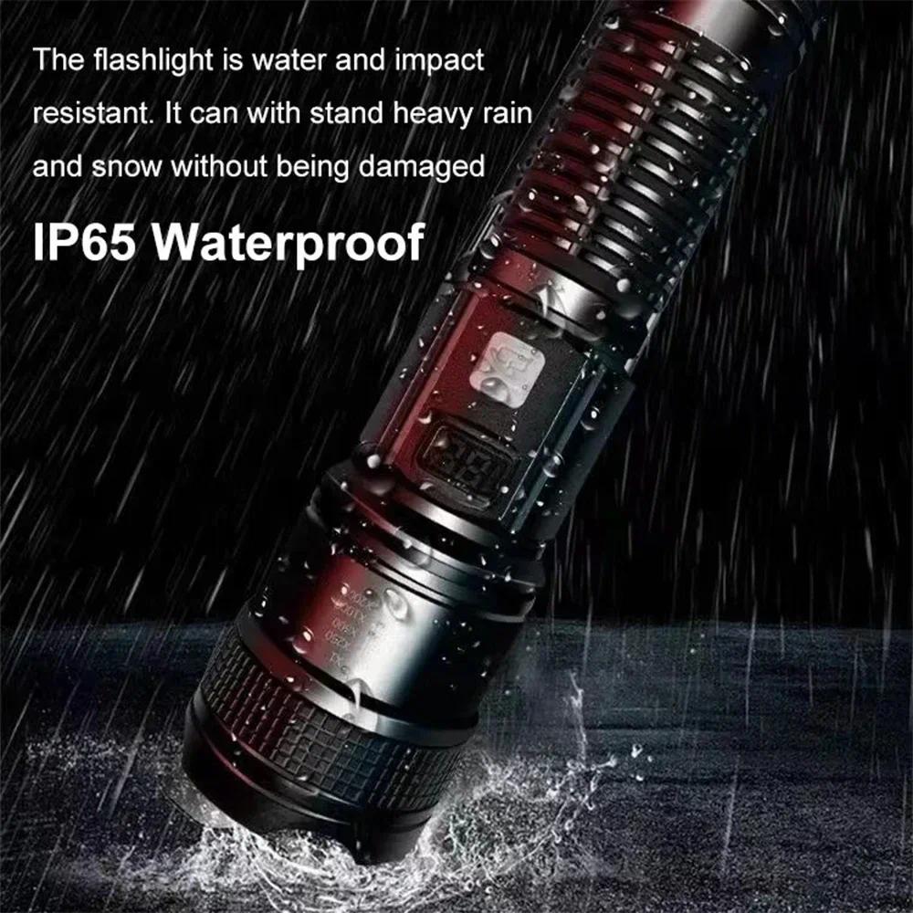 Powerful LED Flashlight USB Rechargeable Torch Super Bright Hand Light Emergency Camping Multifunctional Lantern Fishing Light