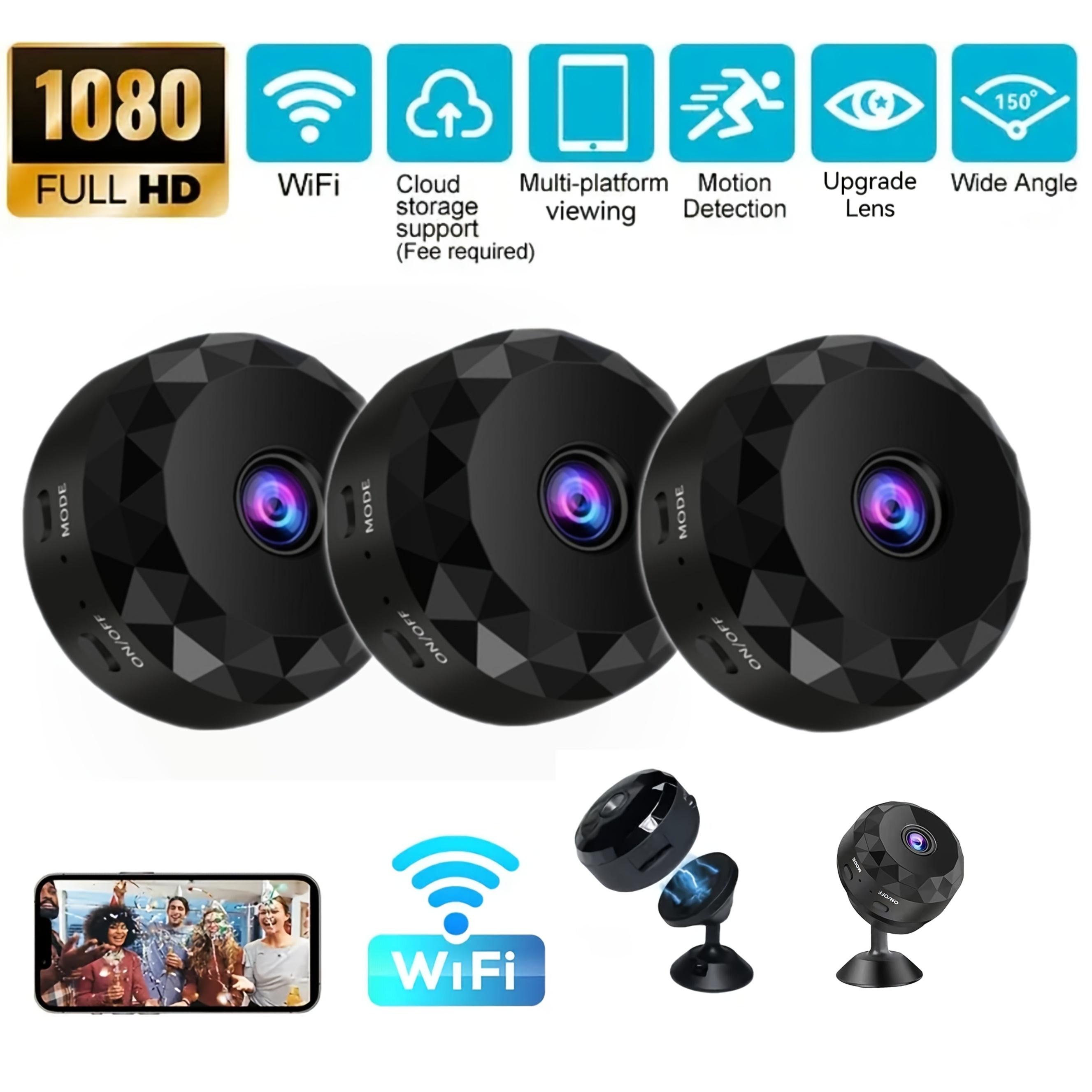 4 Pieces Wireless Smart Security Cameras, with App Control - 1080P HD Video, WiFi and Wireless Connection, Magnetic Mount, Rechargeable Battery, USB Dual-use for Home and Car Monitoring |     Fashion Hexagonal Design, Wireless Security Camera