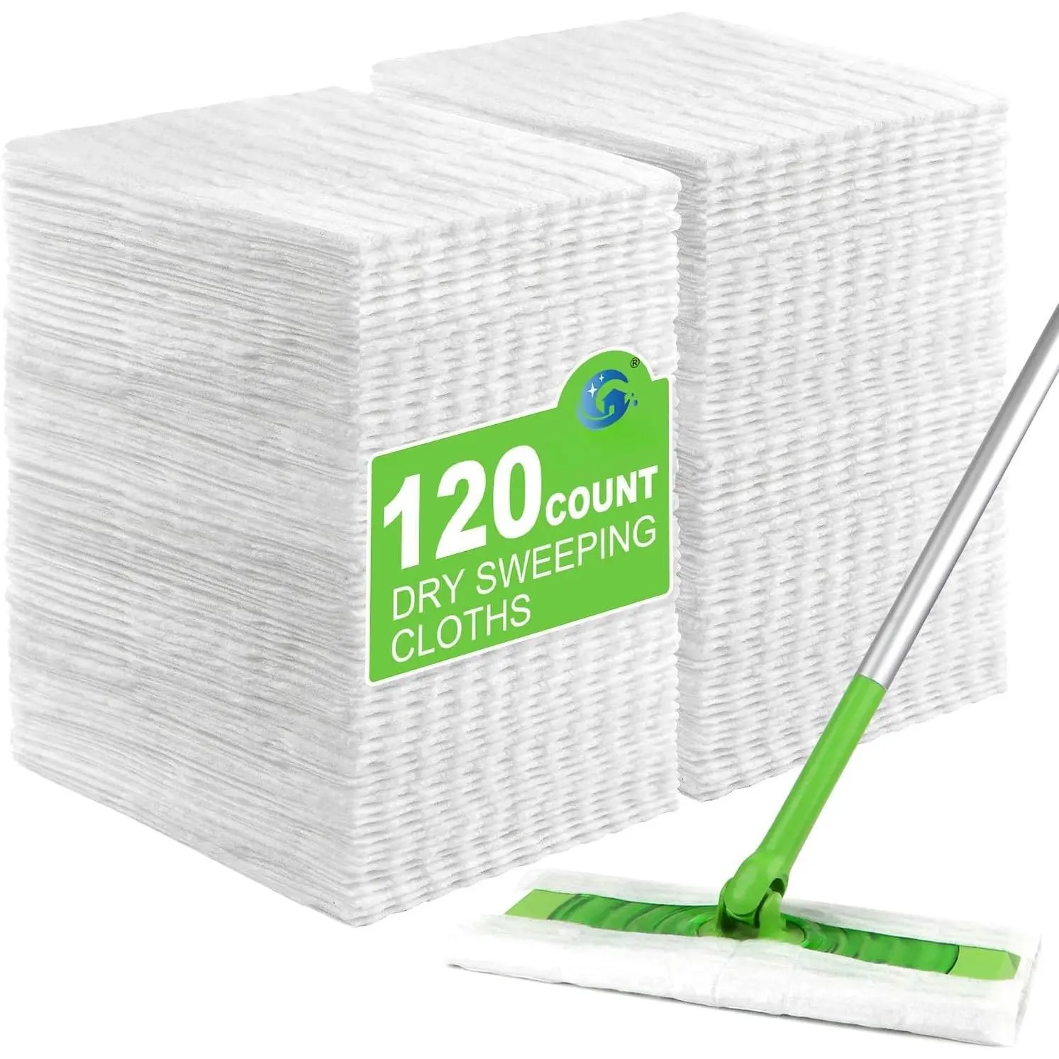 Dry Sweeping Cloths Pads Compatible with  Sweeper- Disposable Duster Refills Mop Pads for Cleaning Dust, Hair, Dirt, Disposable Duster Mop Pad 120PK