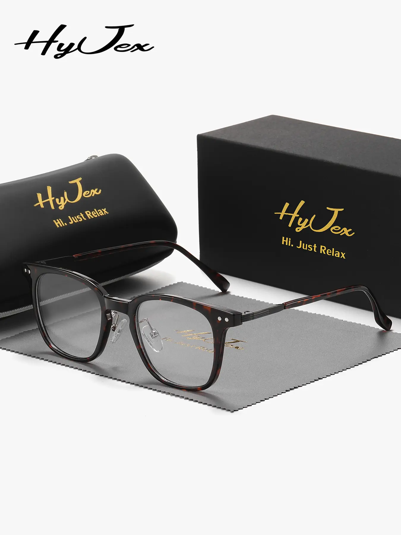 HyJex 1 Piece Unisex Classic Design Full Frame Plaon Glasses Introverted Style Square Frame Plaon Glasses
