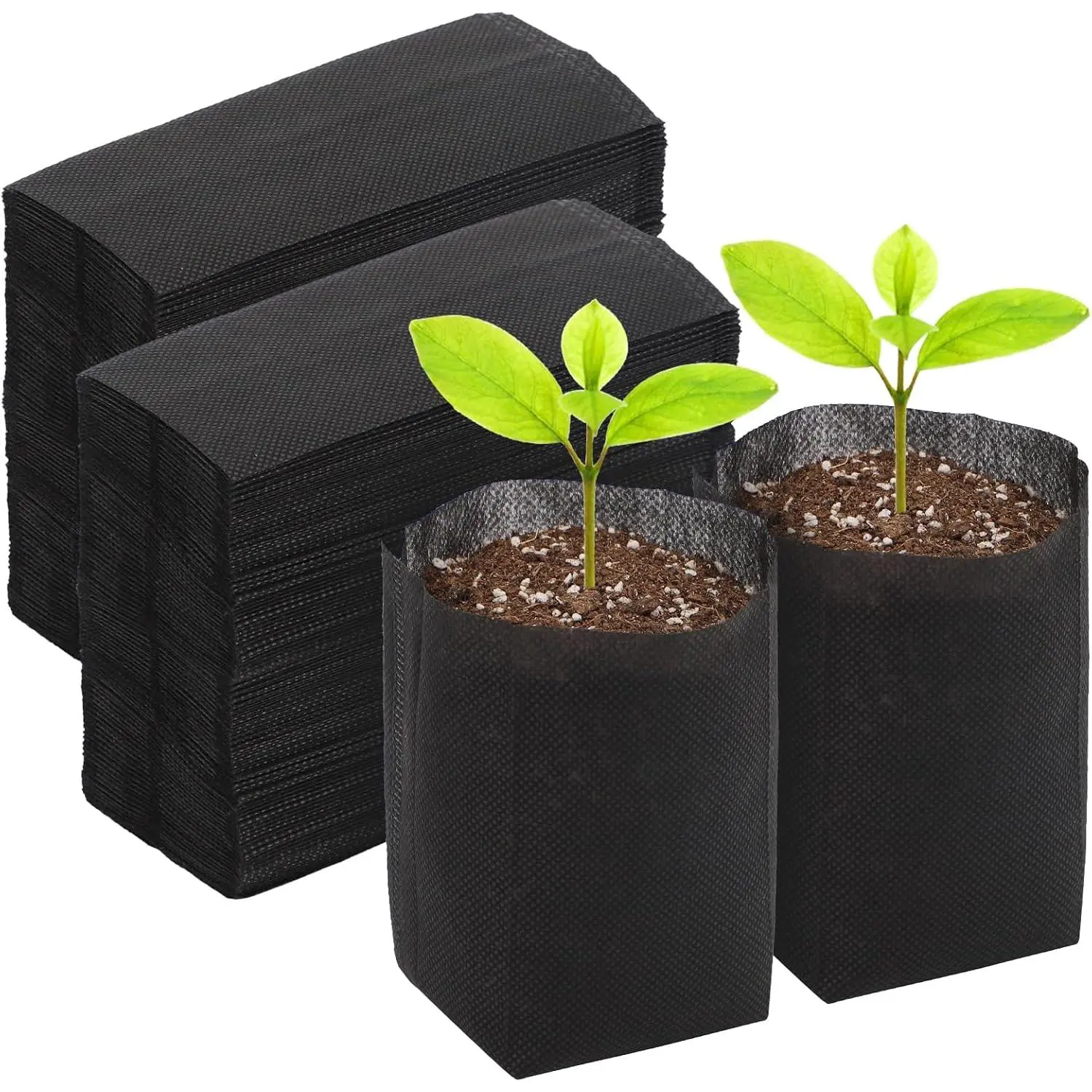 200 count  Grow Bags, Non-Woven Fabric Growing Pouches,   Bags for Planting, Grow Bags for Seed Starting, Soil Transplant,  Garden (5.5x5.7in)