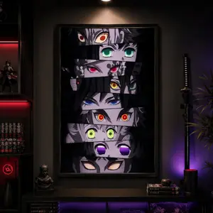The Eyes Of The Hashira Demon Slayer Anime Poster, The Hashira Kimetsu No Yaiba Anime Posters Decor Photo, Canvas Wall Art Print, Japanese Anime Room Decor for Bedroom Dorm Gaming Room Office, Manga Wall Art Gift for Anime Fans