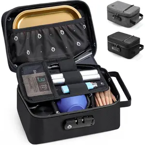 Odor-Safe Combination Lock Smell Bag, Home Organizer Container, Travel Must Haves Case Gift for, Black