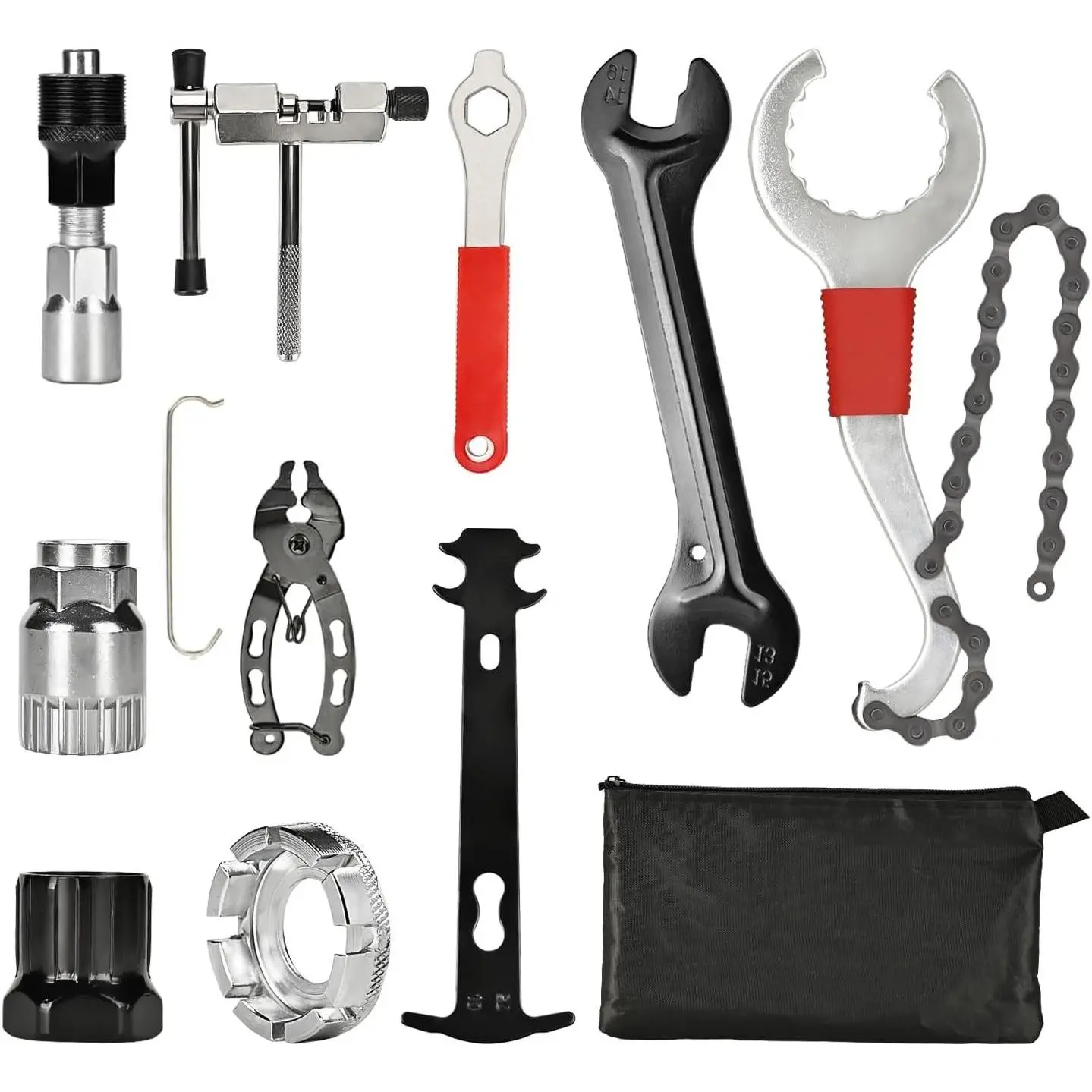 Professional Mountain Bike Repair Tool Kit with 3-in-1 Cassette Remover Wrench, Crank Puller Extractor, Bottom Bracket & Freewheel Remover, and Chain BreakerGift